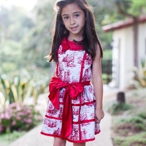 Trish Scully 3T Red Toile Dress